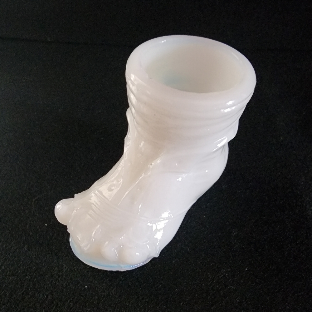 Vintage, Antique Milk Glass Tramp, Hobo Shoe